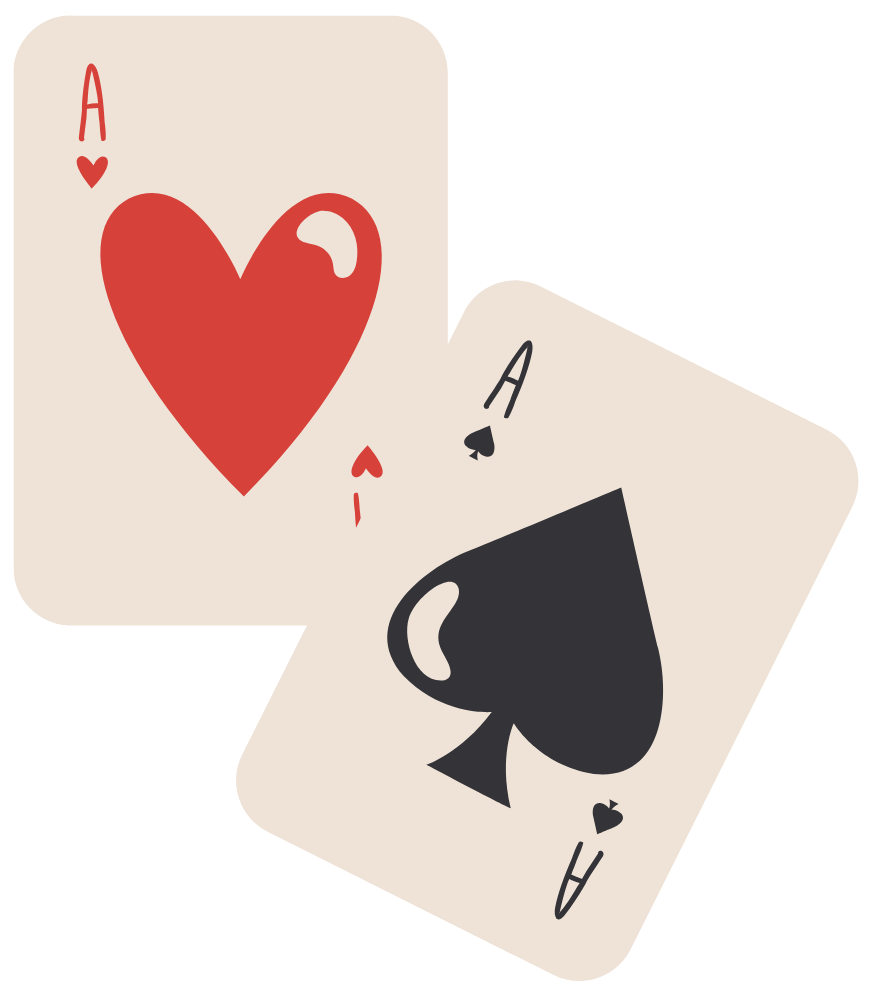 Heart ace and spade ace icon