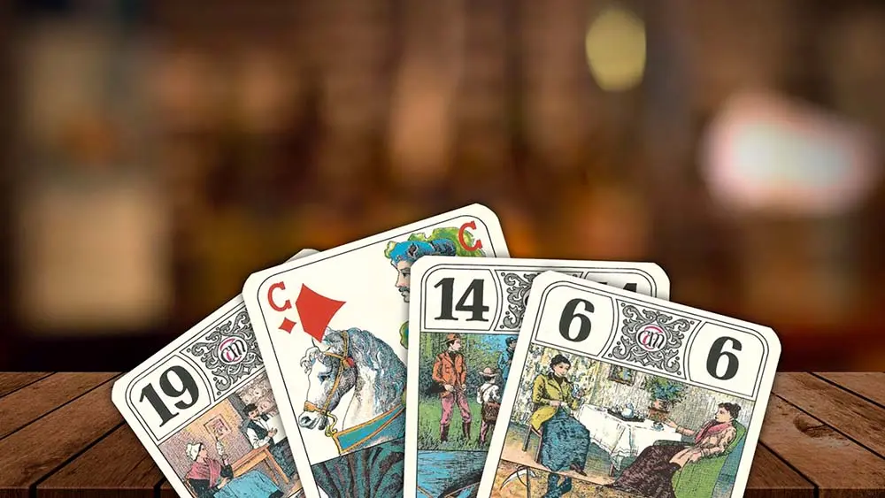 Tarot cards with a blurred background